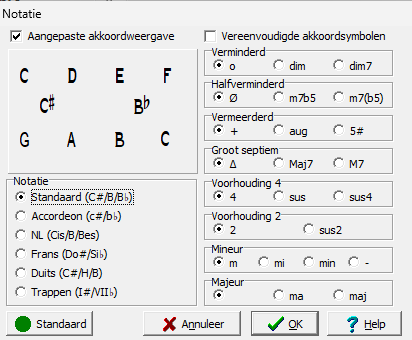 Verschillende akkoordnotatiesystemen