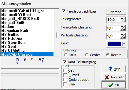 Keuze akkoordnotatiesysteem